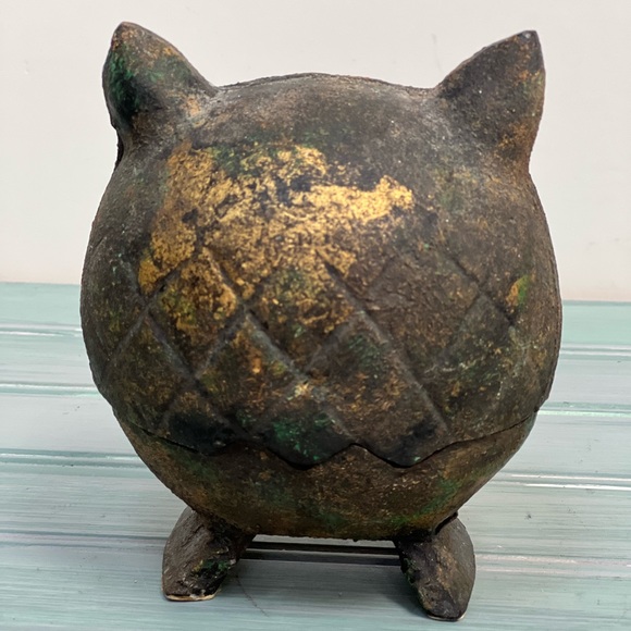 Mid Century Incense Burner Cast Metal Owl - Picture 3 of 5